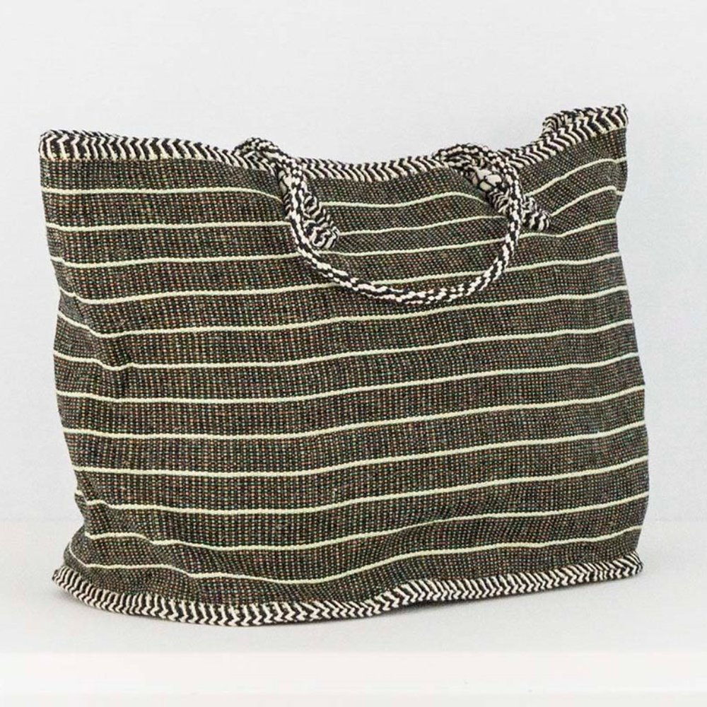 Tote xl with zipper closure jute cotton handmade